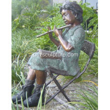 Grandezza naturale giardino Boy bronzo scultura